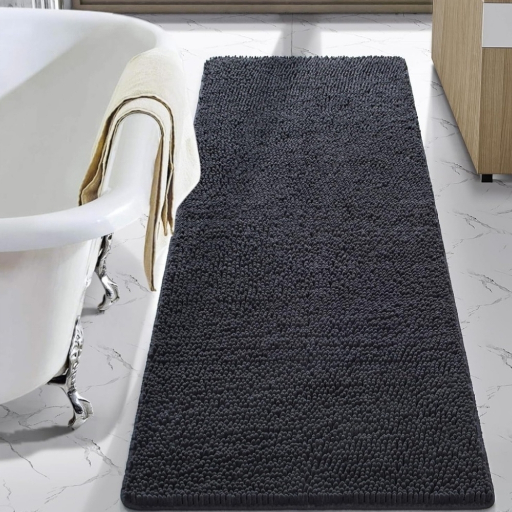 NWOT Dark Grey 3' x 6' Luxury Shaggy Bathroom Rug
